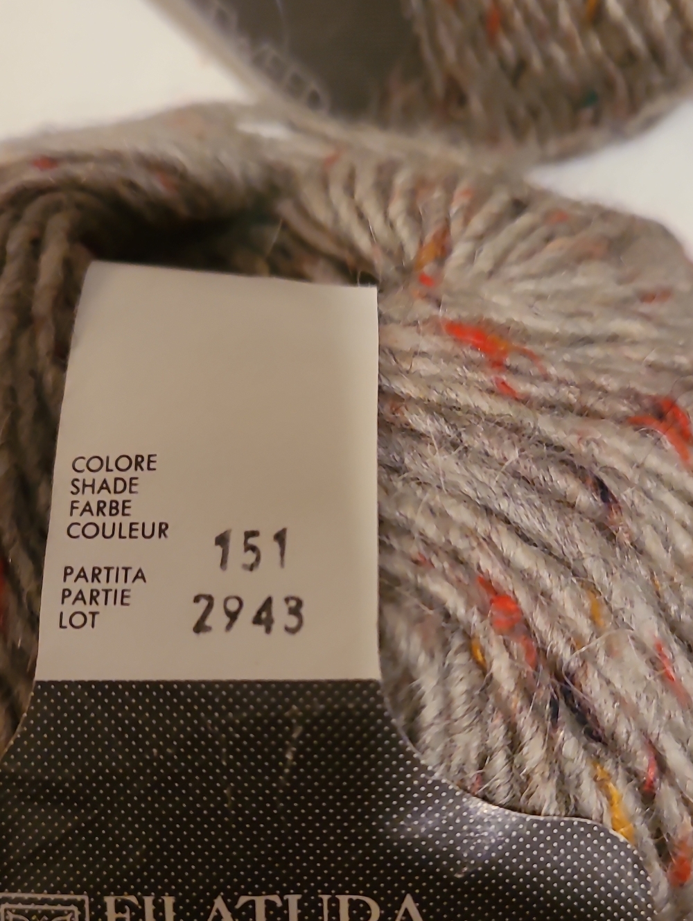 Yarn Filatura Di Crosa Sympathie Tweed, 12 Skeins, Grey Knit Crochet Crafts - Picture 3 of 13